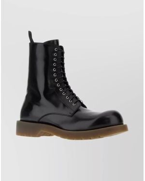 Jil Sander Ankle Boots With Chunky Sole And Pull Tab - Black