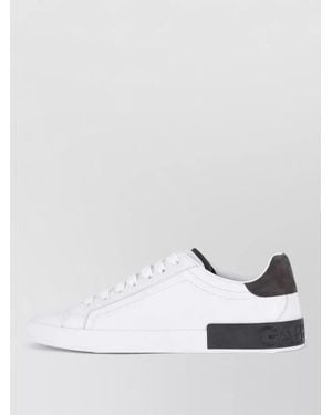 Dolce & Gabbana Leather Low-Top Trainers - White