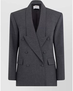 Coperni Pinstriped Double-Breasted Blazer - Blue