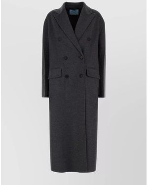 コート Prada Single-breasted overcoat in animalier drill Prada Single-breasted overcoat in animal-print drill