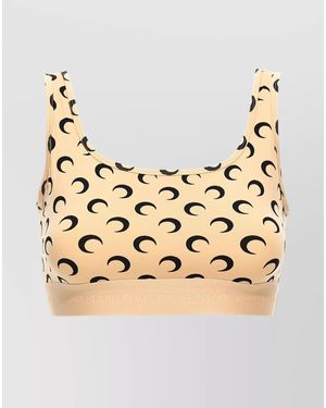 Marine Serre Printed Cropped Sports Bra - Metallic