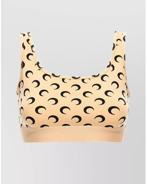 Marine Serre Printed Jersey Sports Bra - Metallic