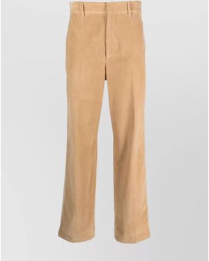 Palm Angels Corduroy High-Rise Straight-Leg Trousers - Natural
