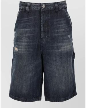 DIESEL Denim Shorts Belt Loops Pockets Distressed - Blue