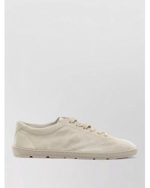Brunello Cucinelli Suede Panelled Low-Top Trainers - Natural