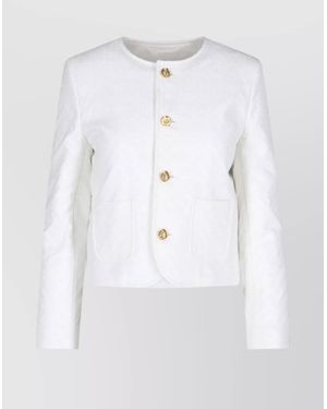 Celine Cotton Fitted Jacket - White