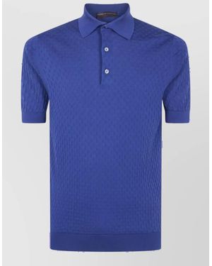 Filippo De Laurentis Short-Sleeve Polo Shirt - Blue