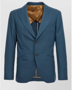 Maurizio Miri Wool Single-Breasted Blazer - Blue