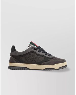 Gucci Re-Web Leather And Mesh Low-Top Trainers - Multicolour