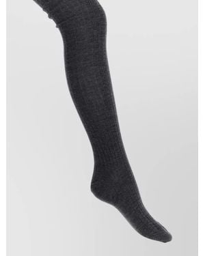 Jil Sander Ribbed Tights Opaque Finish Comfortable Fit - Black