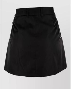 Prada Skirt Featuring Belt Loops And Side Pockets - Black
