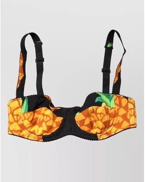 Dolce & Gabbana Silk Balconette Bikini Top - Orange