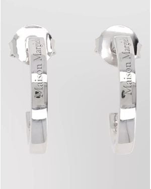 Maison Margiela Logo Earrings - White