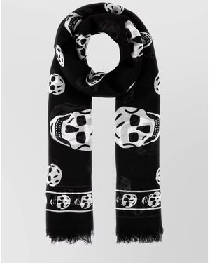 マフラー・ストール alexander mcqueen SCARF LOGO MOHAIR 38X200 Alexander Mcqueen Scarf Logo Mohair 38x200 Scarves Black