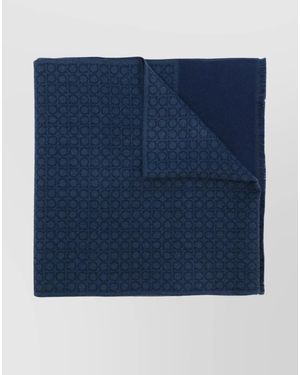 Ferragamo Gancini Motif Wool Scarf - Blue