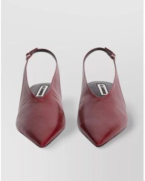 Jil Sander Pointed Toe Leather Slingback Pumps - Pink