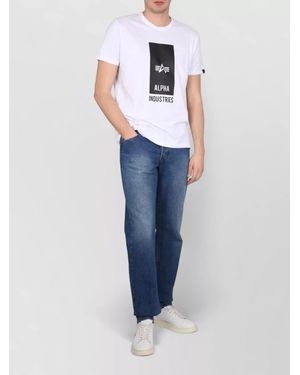 Alpha Industries Logo Print T-Shirt - Blue