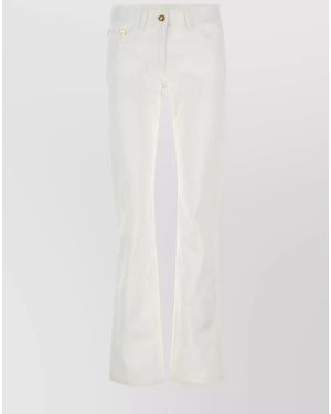 Palm Angels Denim Mid-Rise Straight-Leg Jeans - White