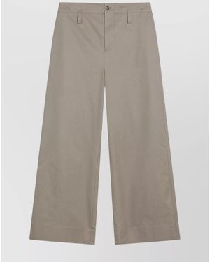 McQueen Cotton Wide-Leg Trousers - Grey