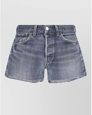 RE/DONE Straight Shorts Belt Loops Back Pockets - Blue