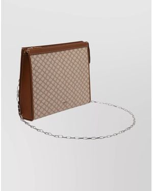 Max Mara Rectangular Clutch Bag Chain Strap - White