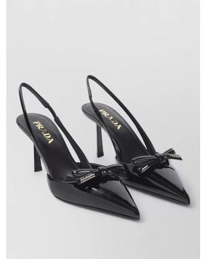 Prada Slingback Pumps Pointed Toe Bow Detail - Multicolor