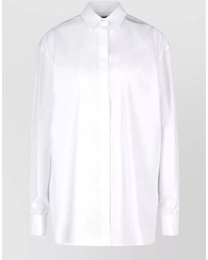 Dondup Regular Fit Shirt Collar Cuff Detail Long Sleeves - White