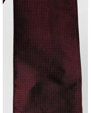 Dolce & Gabbana Silk Dotted Fringed Scarf - Red