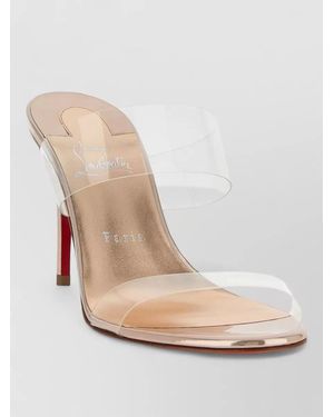 Christian Louboutin Signature Mules Open Back Transparent Straps - Natural