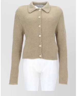 Our Legacy Alpaca Polo Neck Cardigan - Natural
