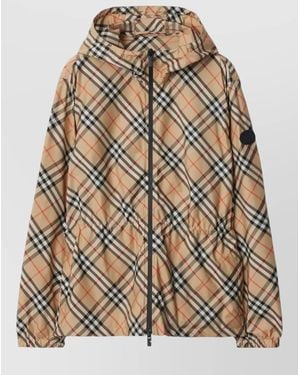 Burberry Hooded Coat Adjustable Waist Cuffs - Brown