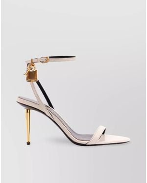 Tom Ford Leather Padlock Sandals - White