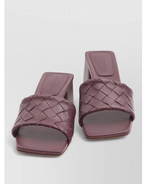 Bottega Veneta Lambskin Intrecciato Mules - Purple