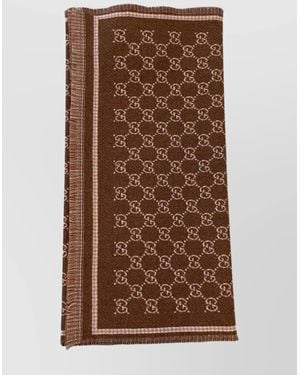 Gucci Fringed Scarf With Stylish Edges - Brown