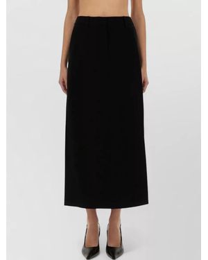 Michael Kors Crepe Maxi Pants Belt Loops Pockets - Black