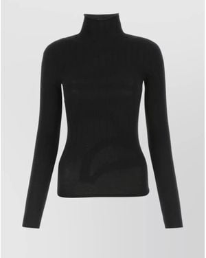 Dion Lee Fitted Ribbed Wool Blend Top - Black