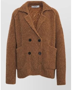 Jucca Alpaca Blend Double Breasted Coat - Brown