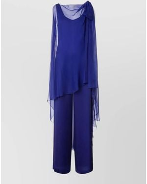 Alberta Ferretti Silk Jumpsuit - Blue