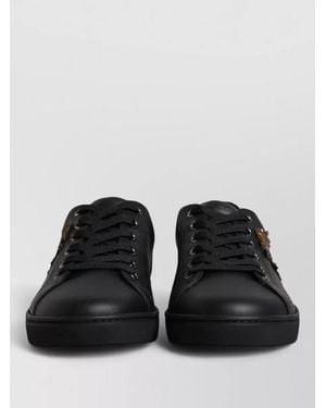 Dolce & Gabbana London Sacred Heart Lace Up Trainers - Black