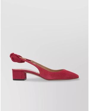Aquazzura Suede Leather Court Shoes - Red
