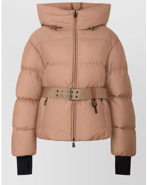 Moncler Nisene Hooded Quilted Jacket Belt - Natural