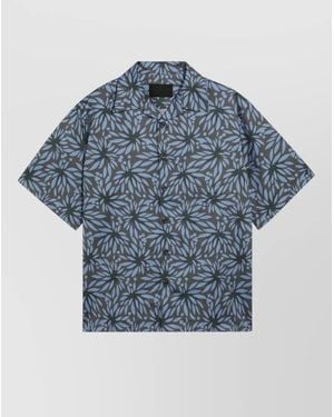 Prada Short Sleeves Shirt Floral Pattern Design - Blue