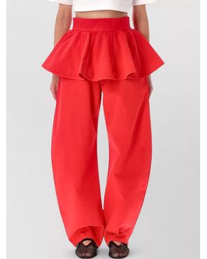 Alaïa Peplum Belt Tinted Denim - Red