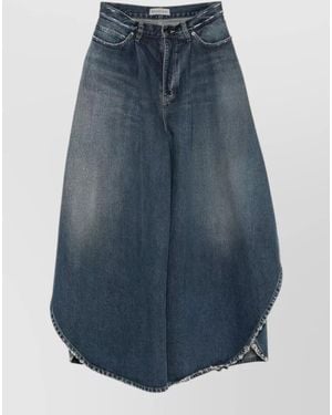 Balenciaga Tulipe High Waist Wide Leg Denim Jeans - Blue
