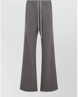Rick Owens Cotton Wide-Leg Wide Pusher Trousers - Grey