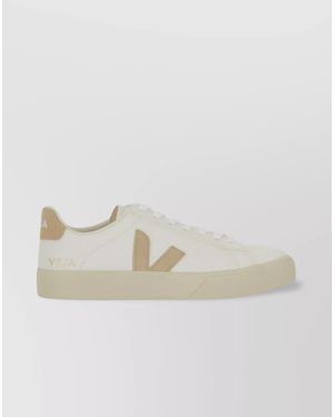 Veja Contrast Heel Tab Low-Top Rubber Sole - White
