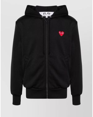 Comme des Garçons Cotton Zip-Up Hoodie - Black