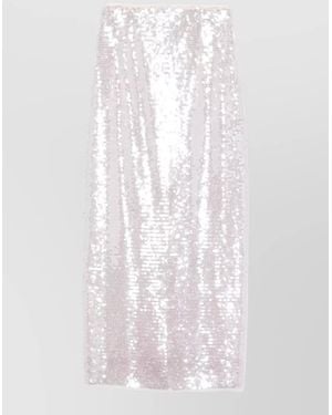 forte_forte Sequin Midi Dress Spaghetti Straps Slit - White