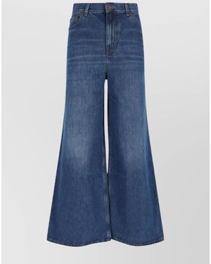 Chloé Organic Cotton High-Rise Wide-Leg Jeans - Blue