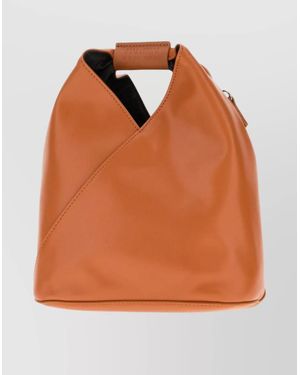 MM6 by Maison Martin Margiela Japanese Handbag With Top Handle And Seam Detailing - Orange